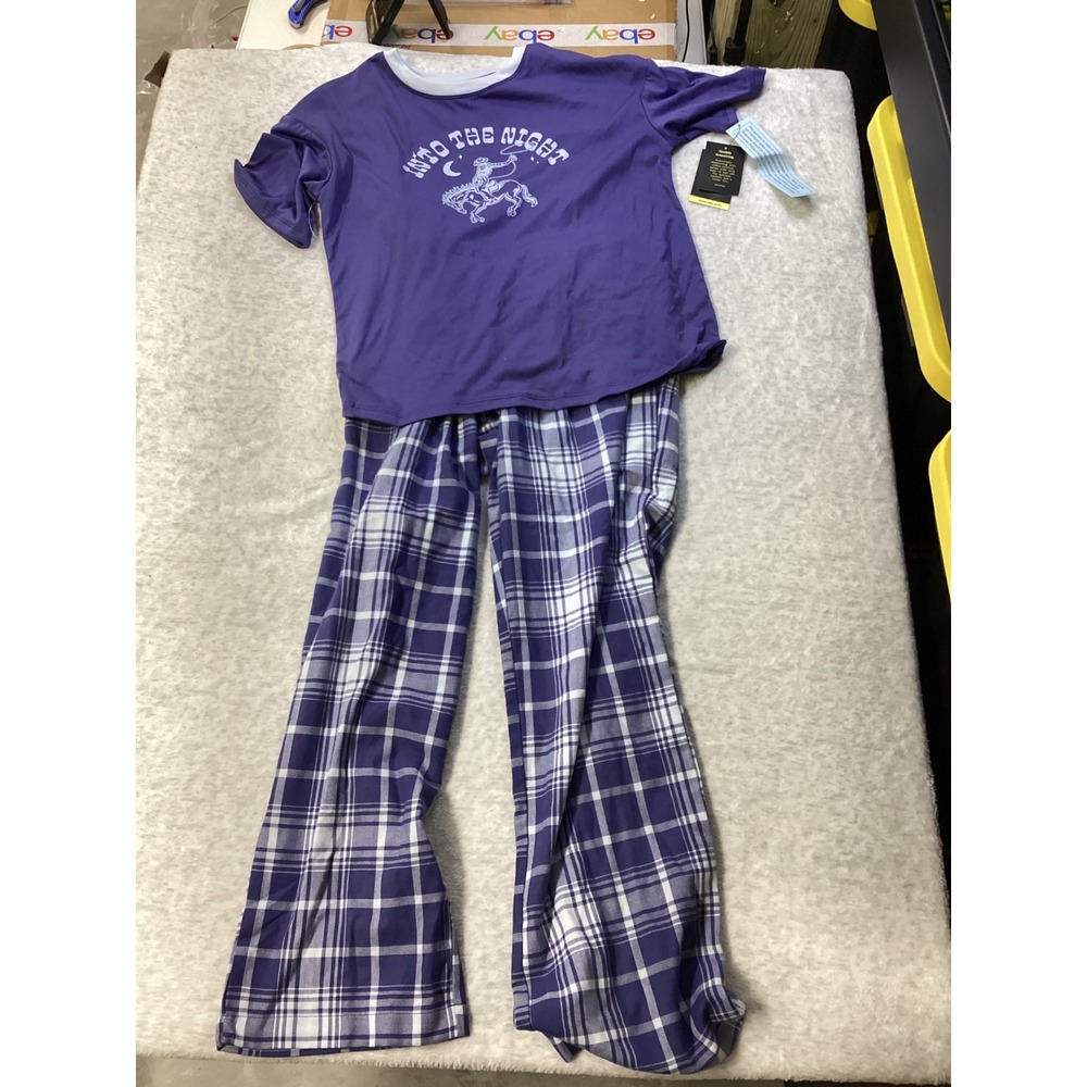 Art Class Kids Purple Into The Night Cowboy Plaid Pajama Set‎ XXL 16/18 NWT